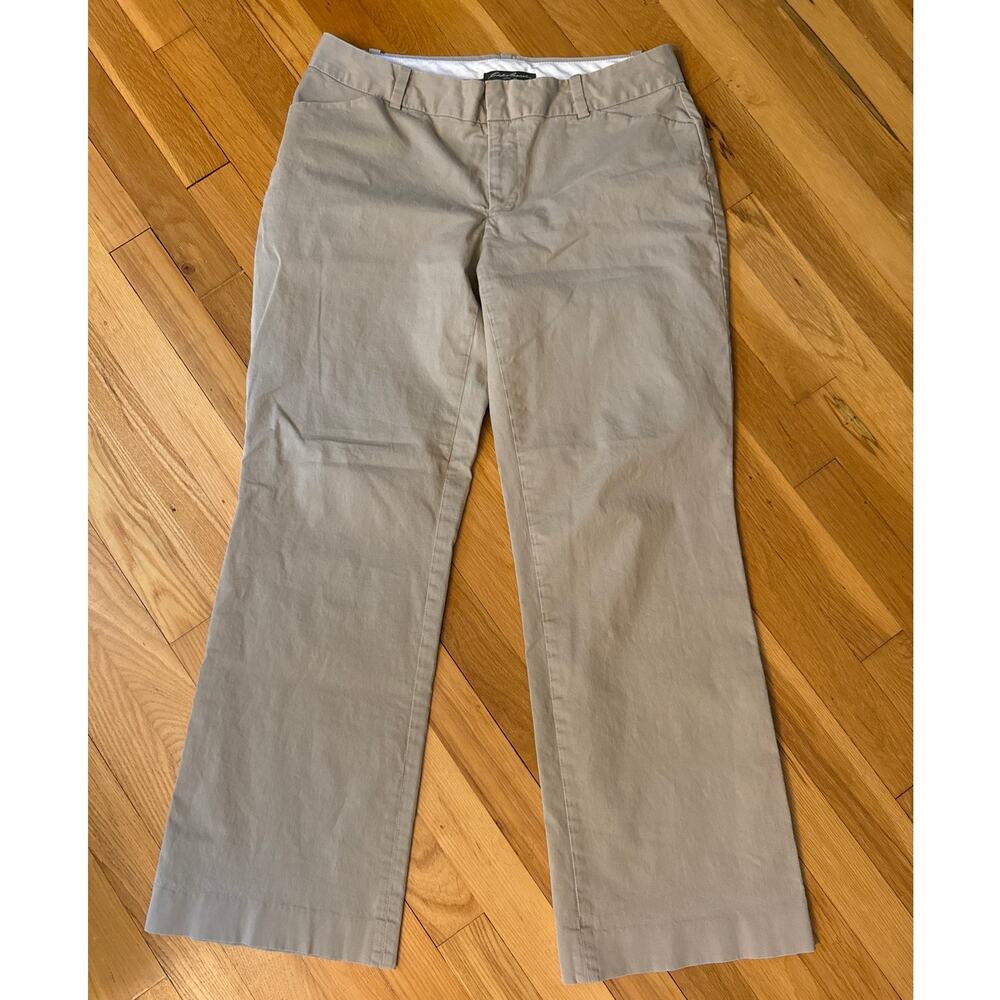 Eddie Bauer Mid-Rise Cotton Khaki Straight Leg Casual Chino Pant Women's Size 10